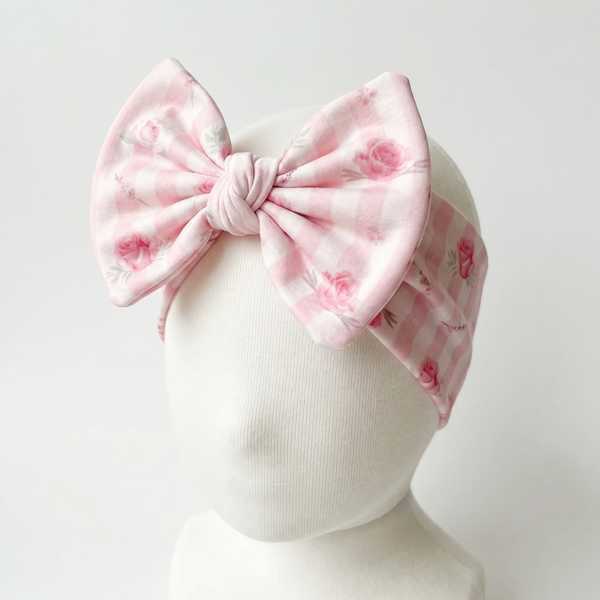 Personalized Bow Headband in Rosy