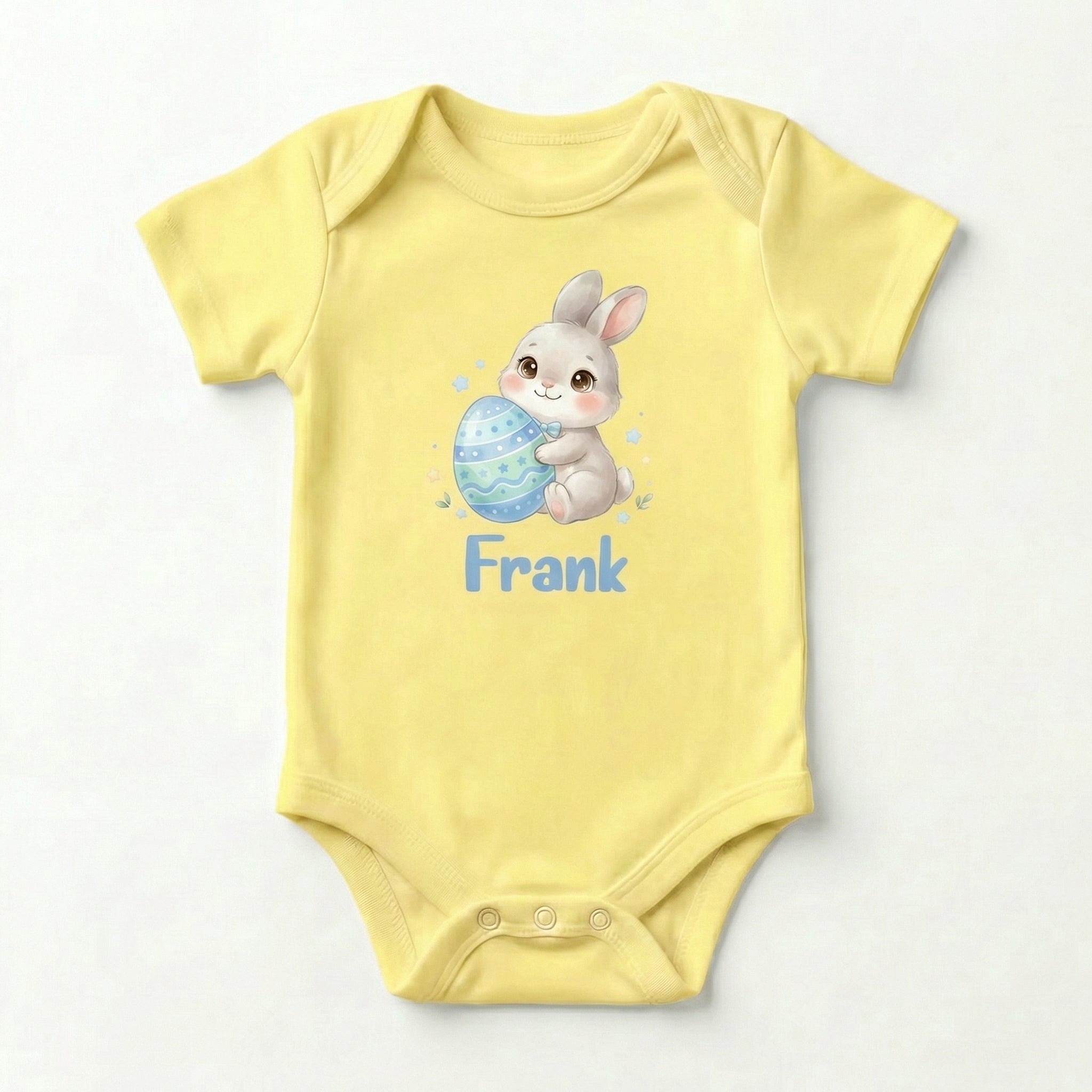 Personalized Graphic Bodysuit in Blue Easter Eggs