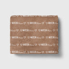 Personalized Blanket Mono Name in Camel