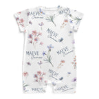 Personalized Snap Romper in Pretty Wildflower