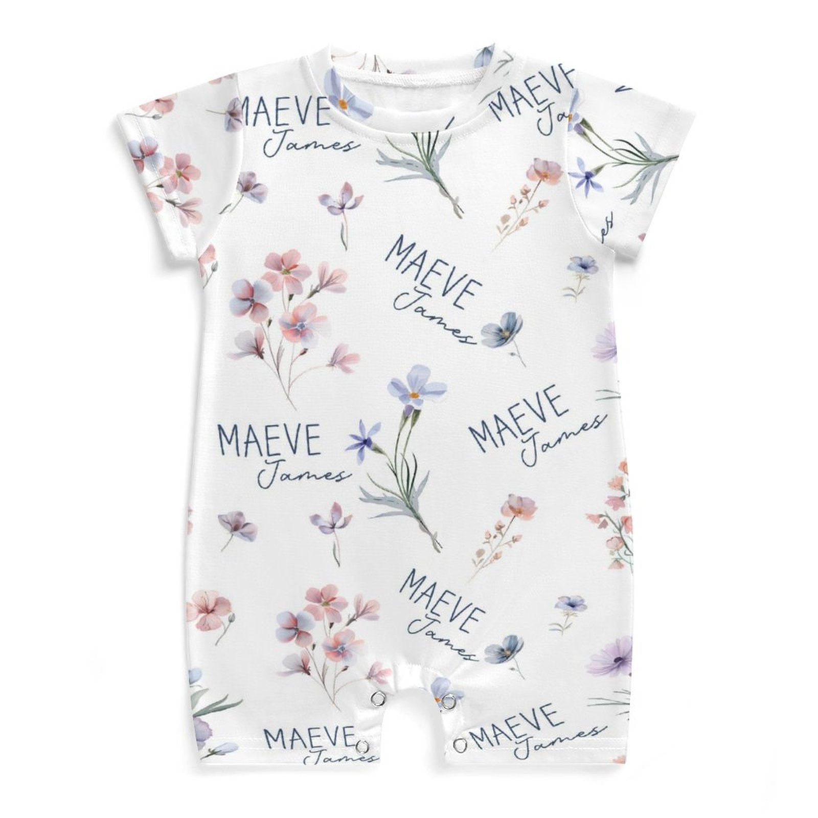 Personalized Bodysuit Romper in Pretty Wildflower