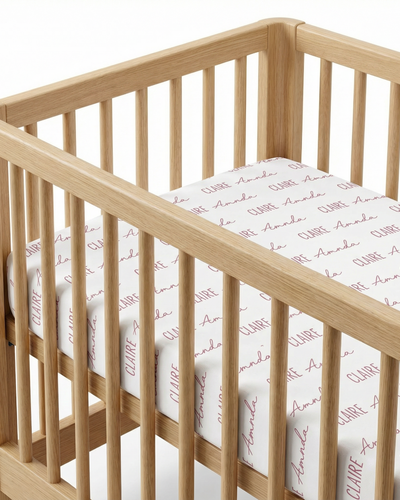 Personalized Crib Sheet Font Duo in Cloud