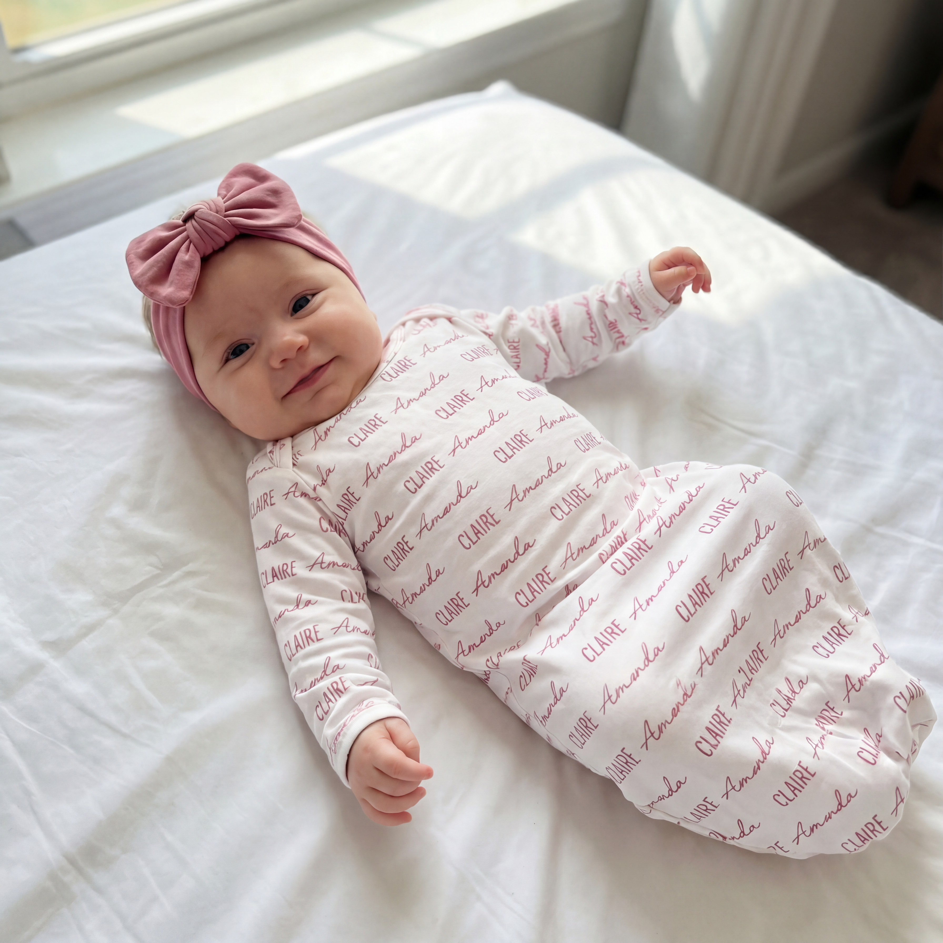 Personalized Sleep Gown Font Duo in Cloud