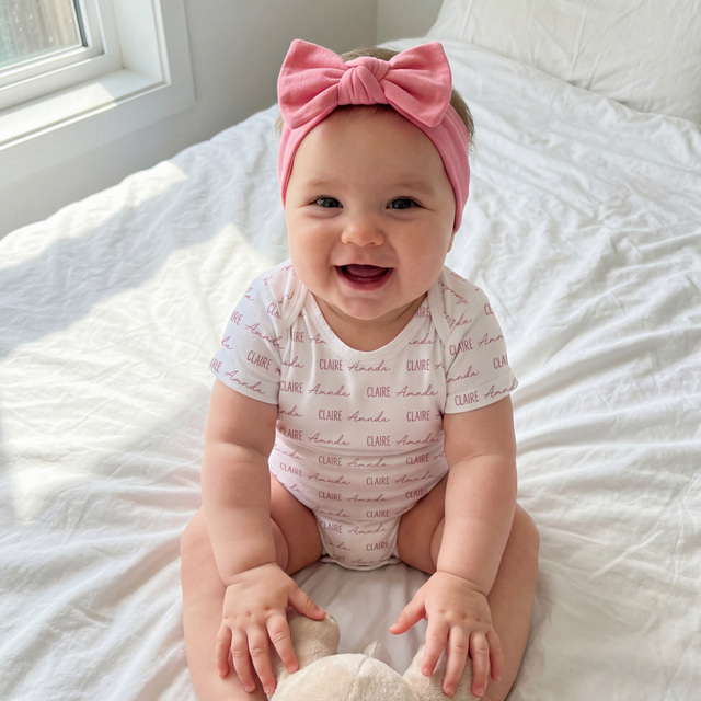 Personalized Bodysuit Font Duo in Cloud