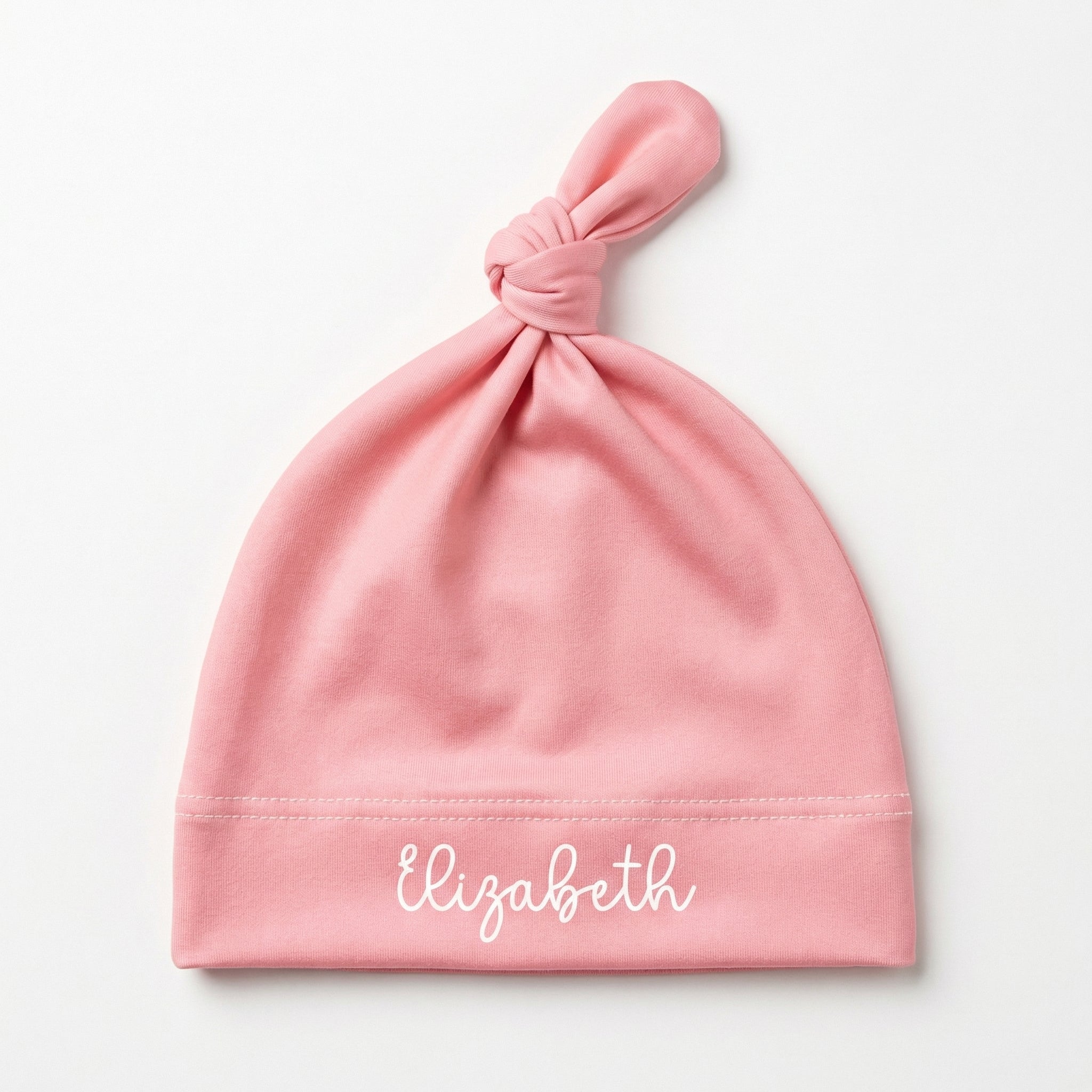Personalized Knotted Hat in Peachy Blush