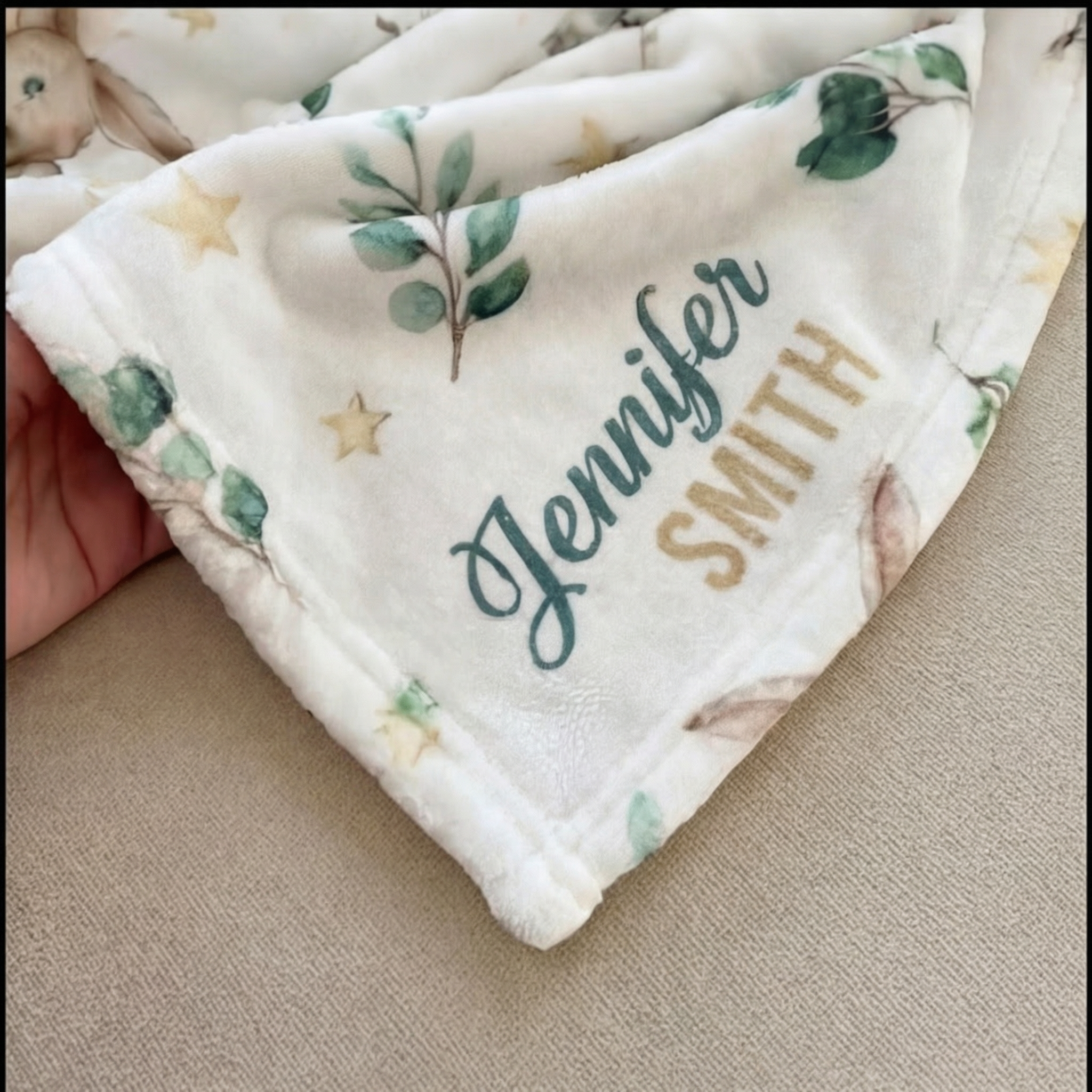 Personalized Blanket in Bunny Garden