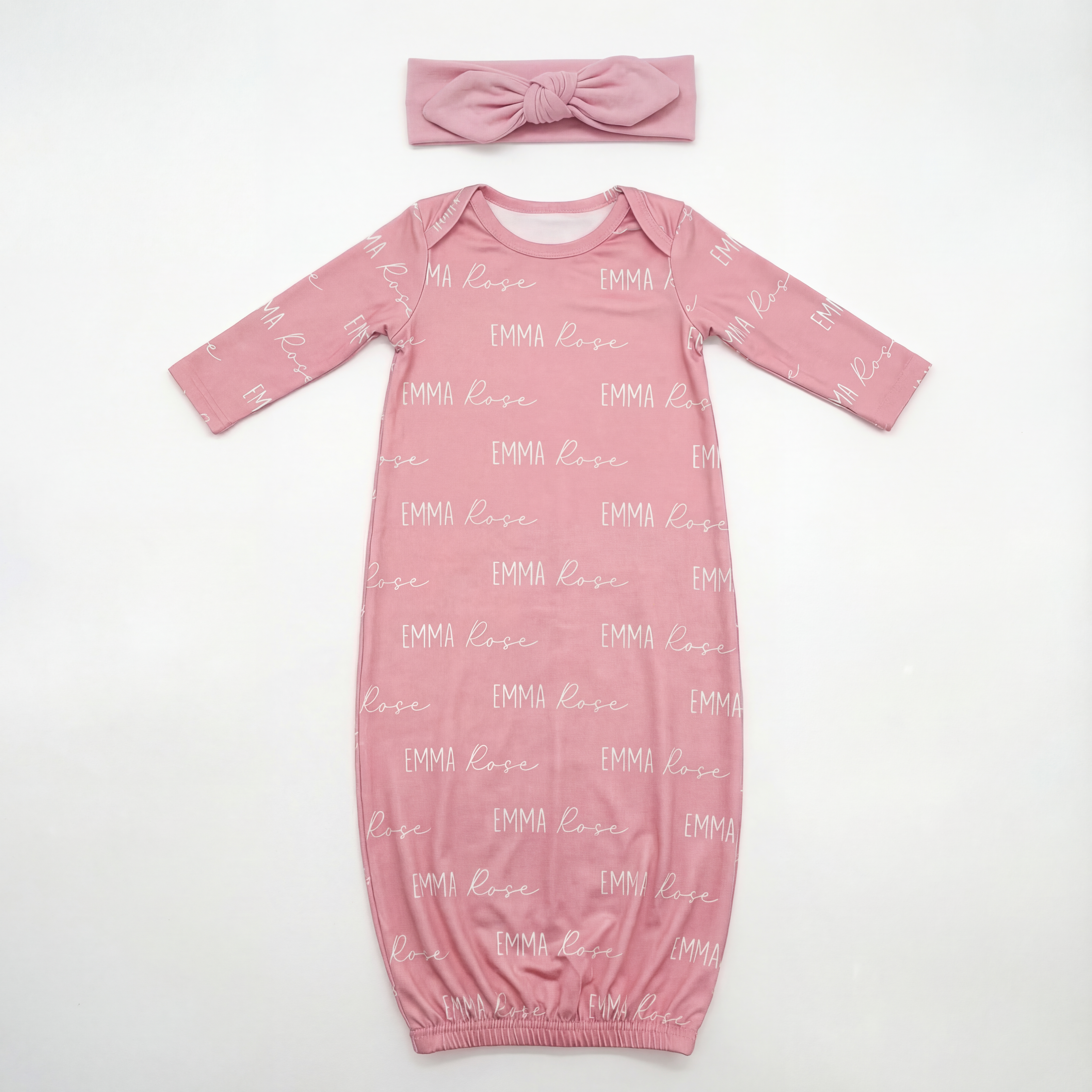 Personalized Sleep Gown Font Duo in Dusty Rose