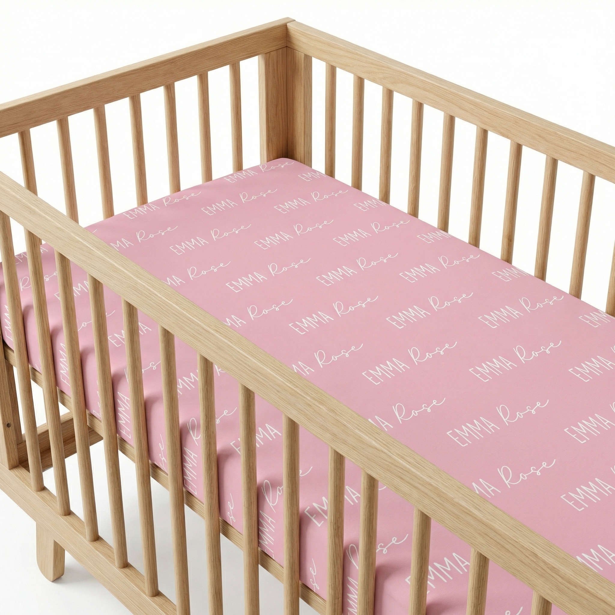 Personalized Crib Sheet Font Duo in Dusty Rose