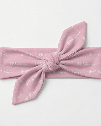 Personalized Knotted Headband Font Duo in Dusty Rose