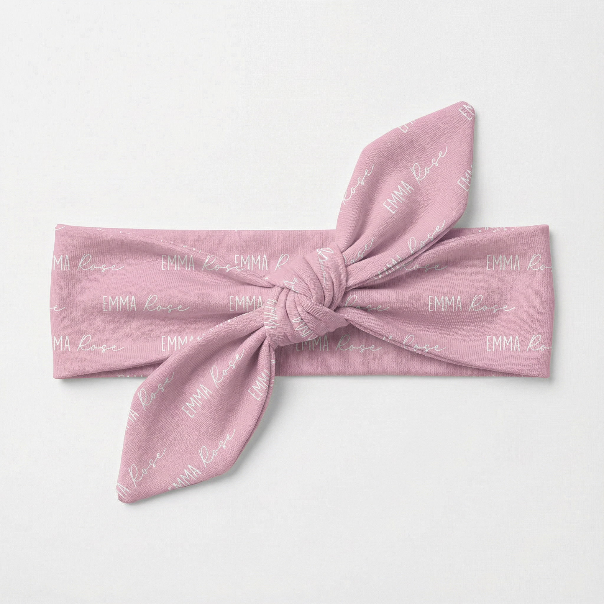 Personalized Knotted Headband Font Duo in Dusty Rose