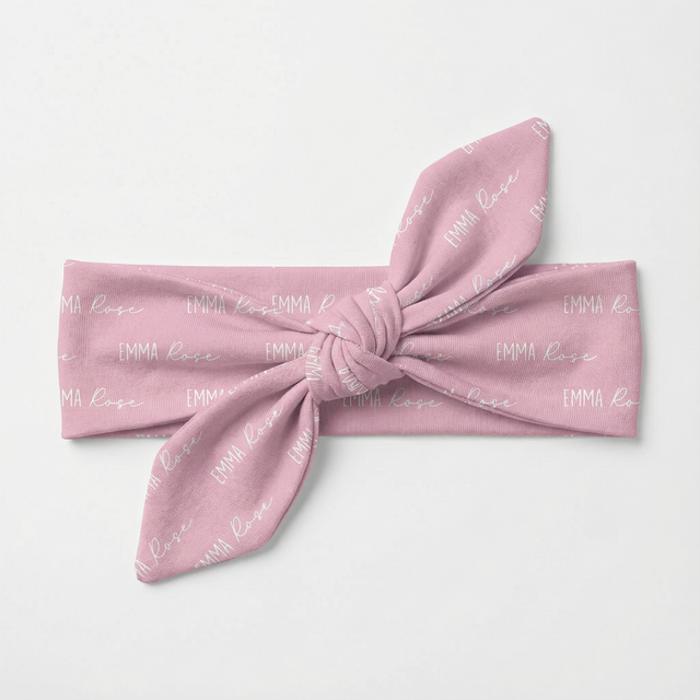 Personalized Knotted Headband Font Duo in Dusty Rose