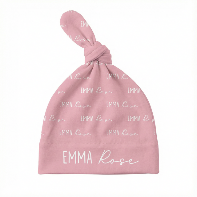 Personalized Knotted Hat Font Duo in Dusty Rose