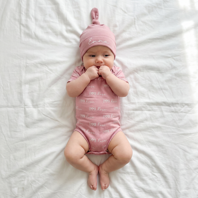 Personalized Bodysuit Font Duo in Dusty Rose