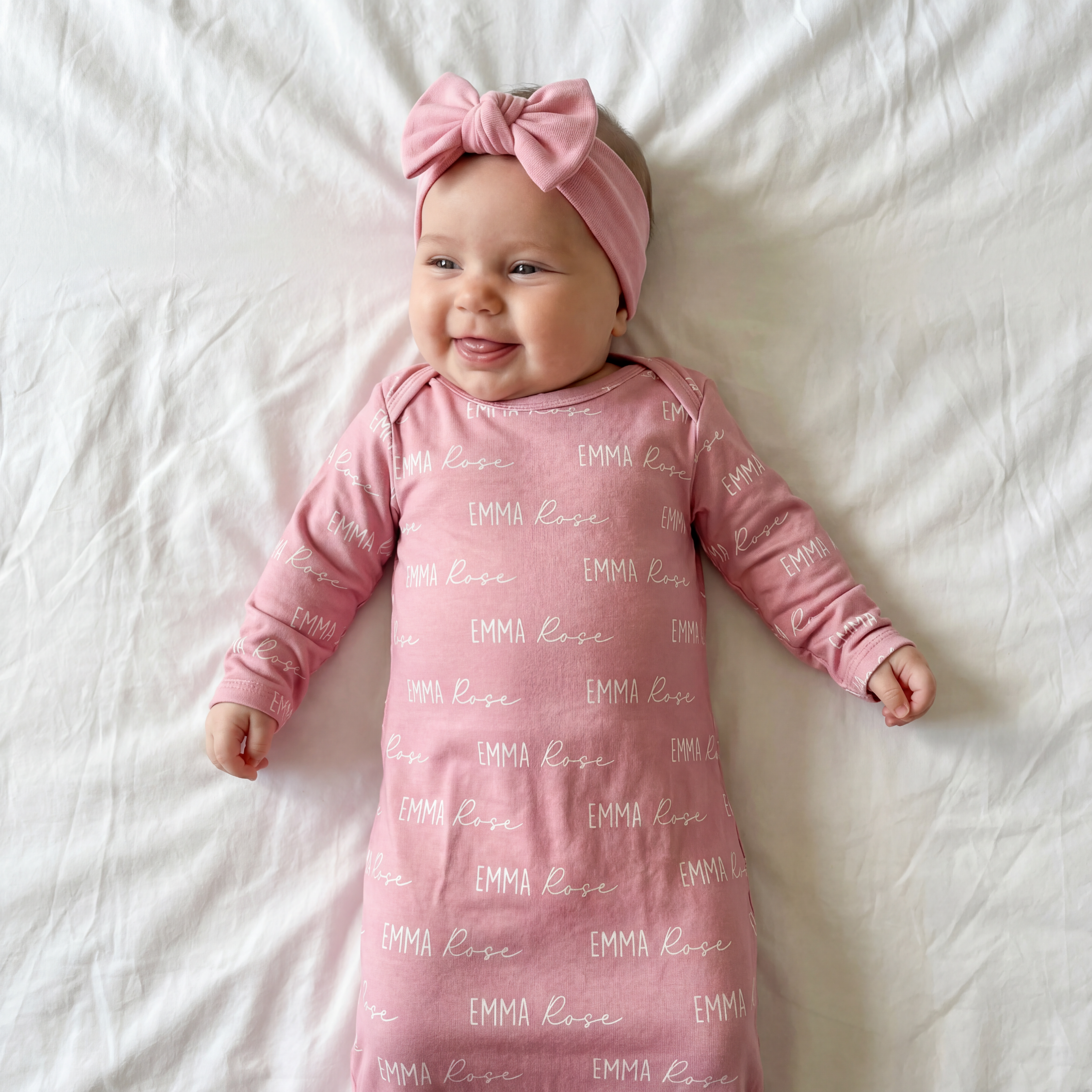 Personalized Sleep Gown Font Duo in Dusty Rose