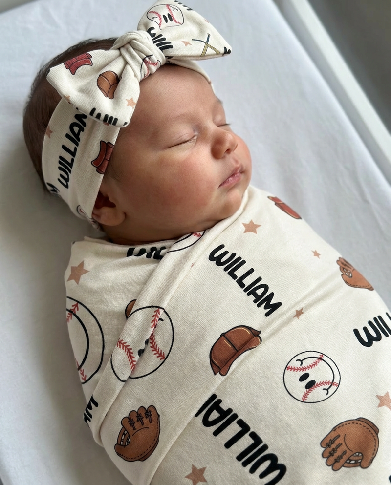 MacKenzie Chadwick · Personalized Swaddle in Baseball