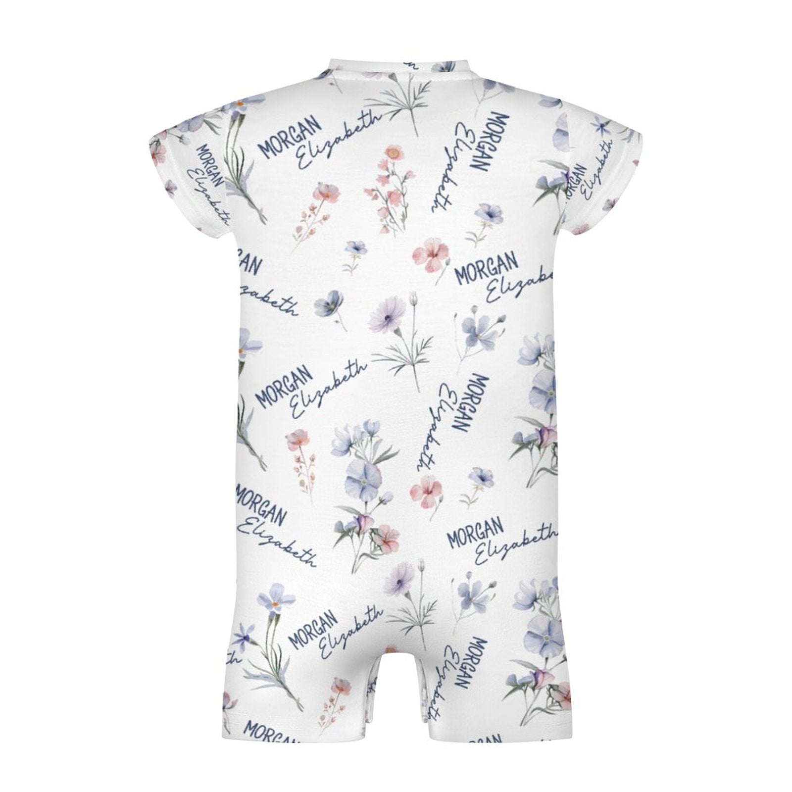 Personalized Snap Romper in Pretty Wildflower