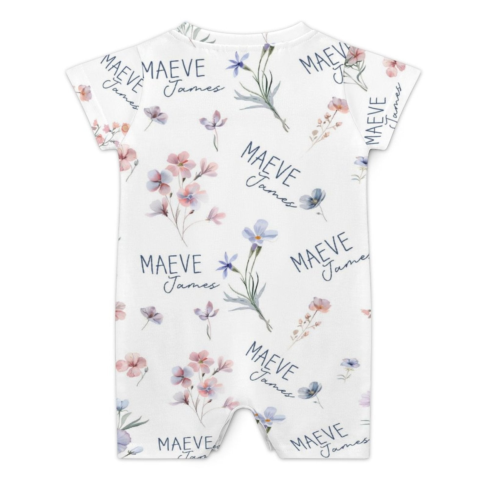Personalized Bodysuit Romper in Pretty Wildflower
