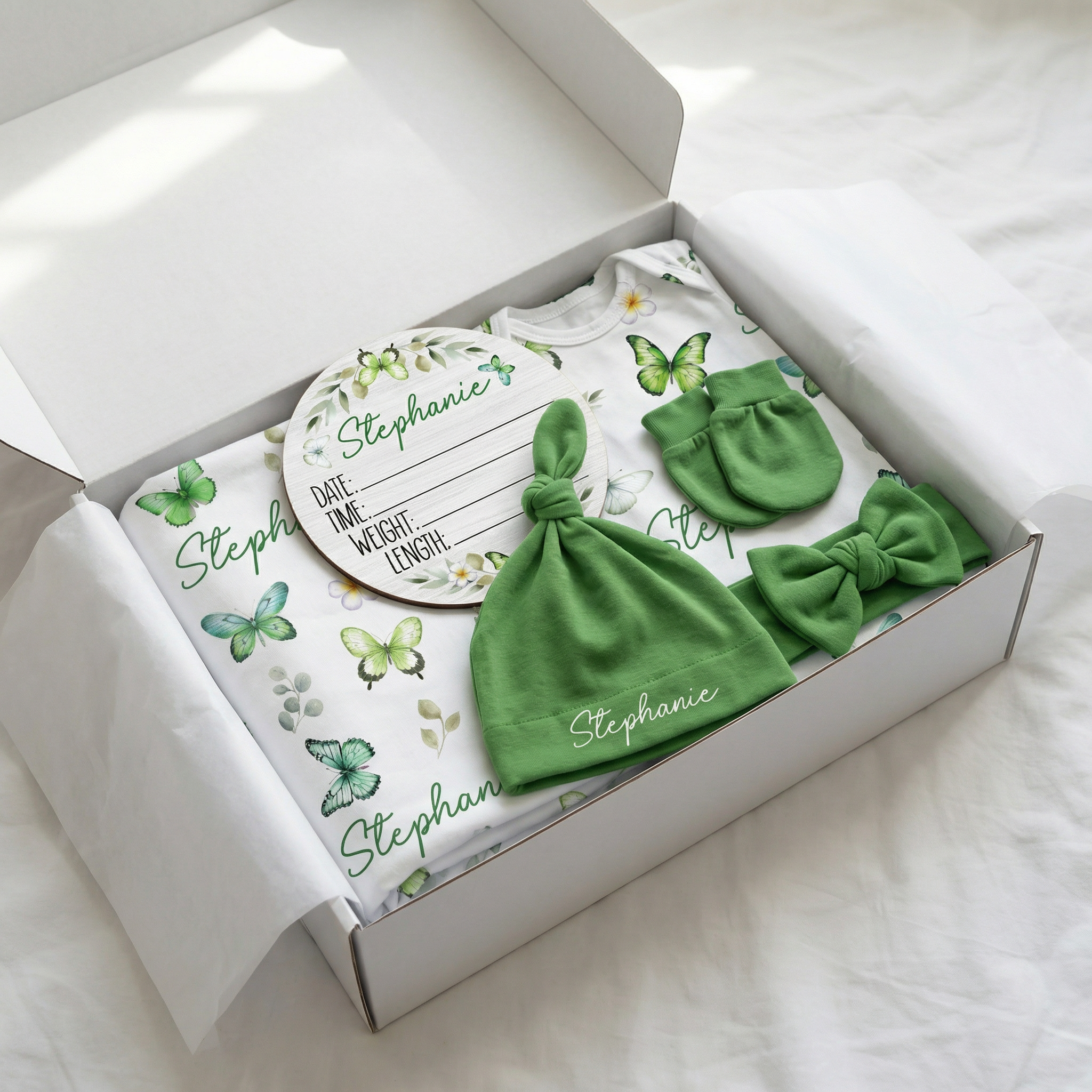 The Ultimate Baby Gift Set in Green Butterfly