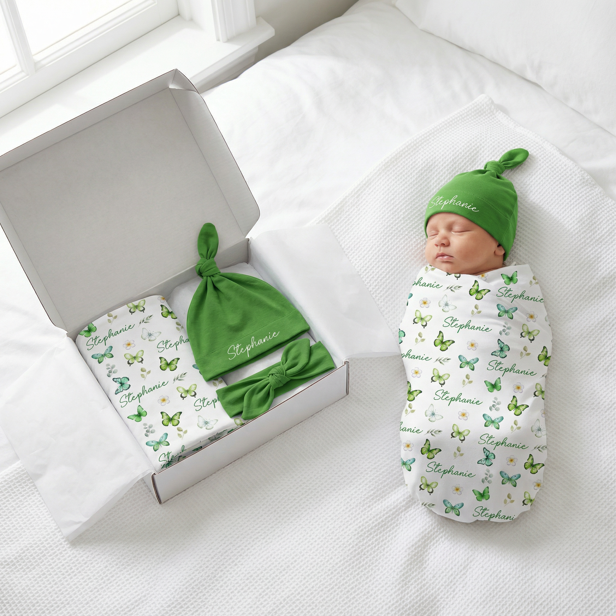 The Ultimate Baby Gift Set in Green Butterfly