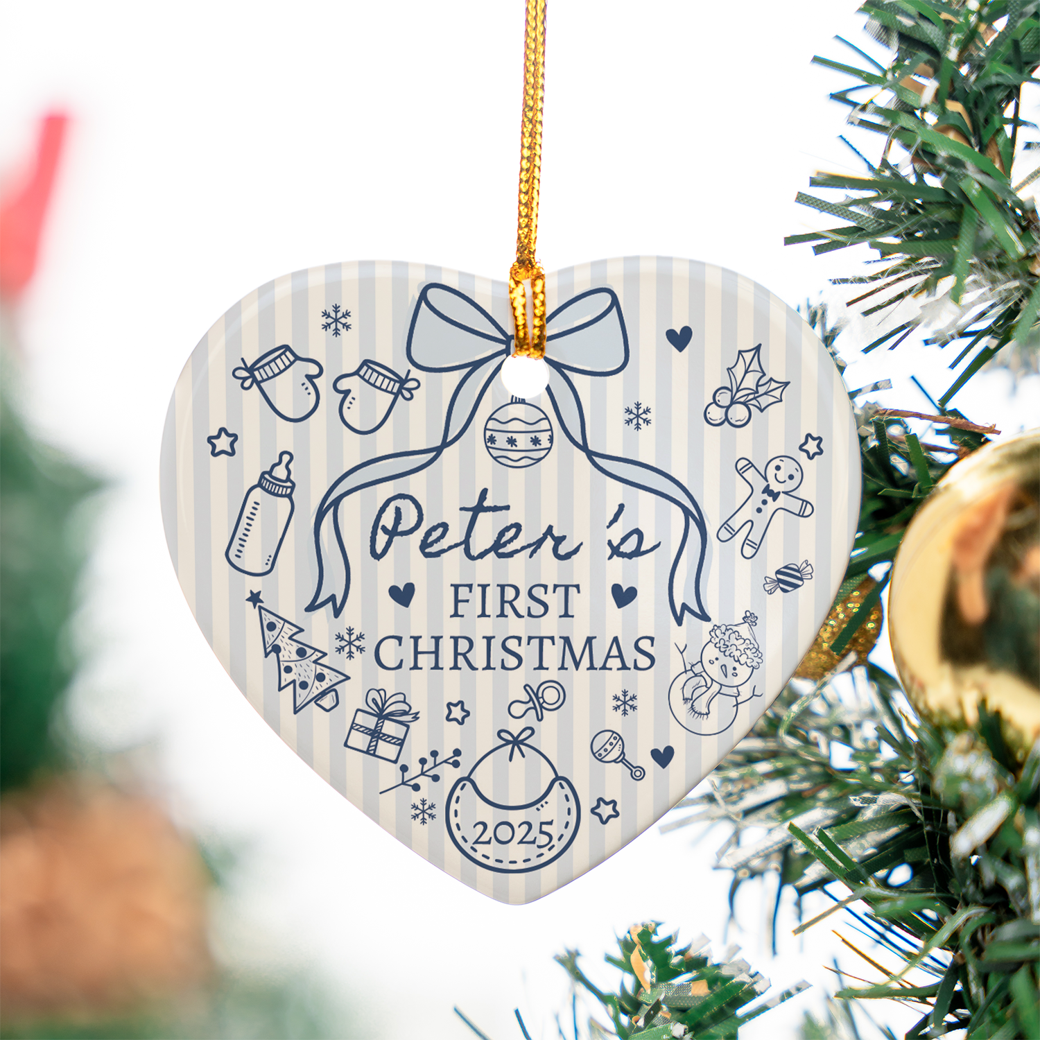 Baby Christmas Personalized Custom Ceramic Ornament