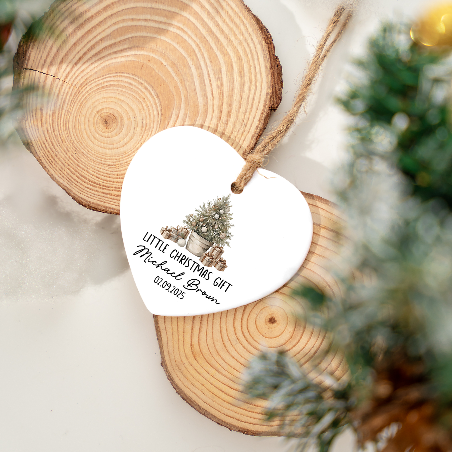 Christmas Gift Personalized Custom Ceramic Ornament