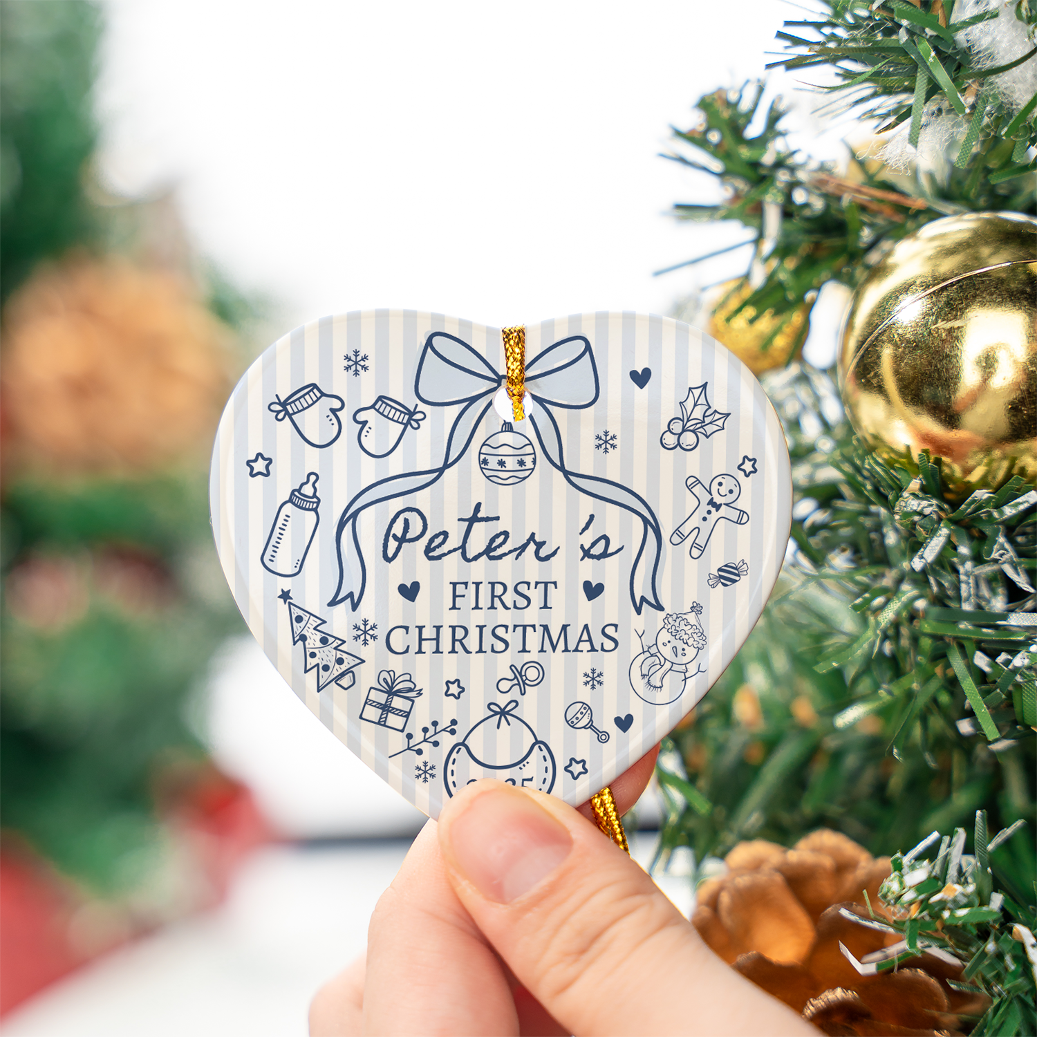 Baby Christmas Personalized Custom Ceramic Ornament