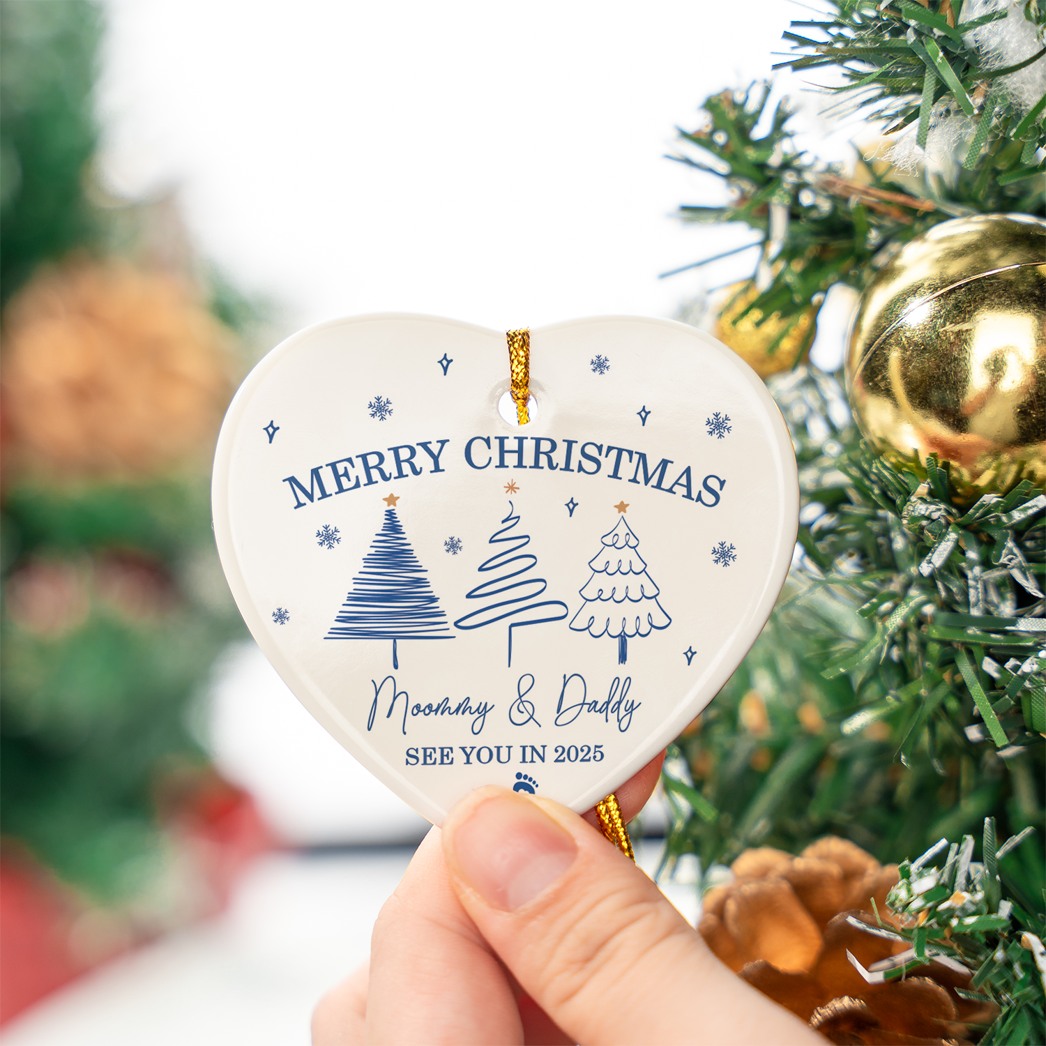 Baby Coming Soon Personalized Custom Ceramic Ornament