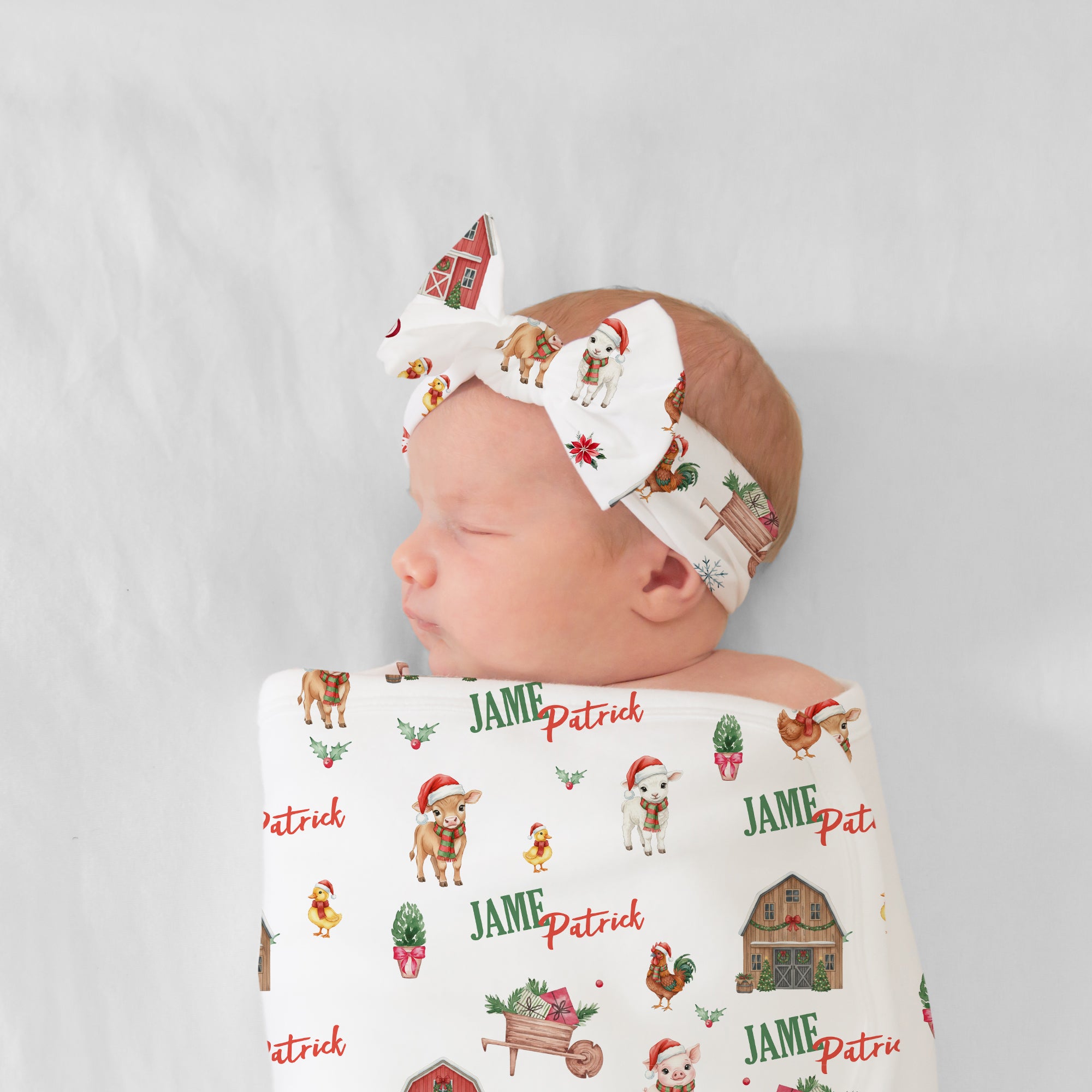 Personalized Blanket in Xmas Farm