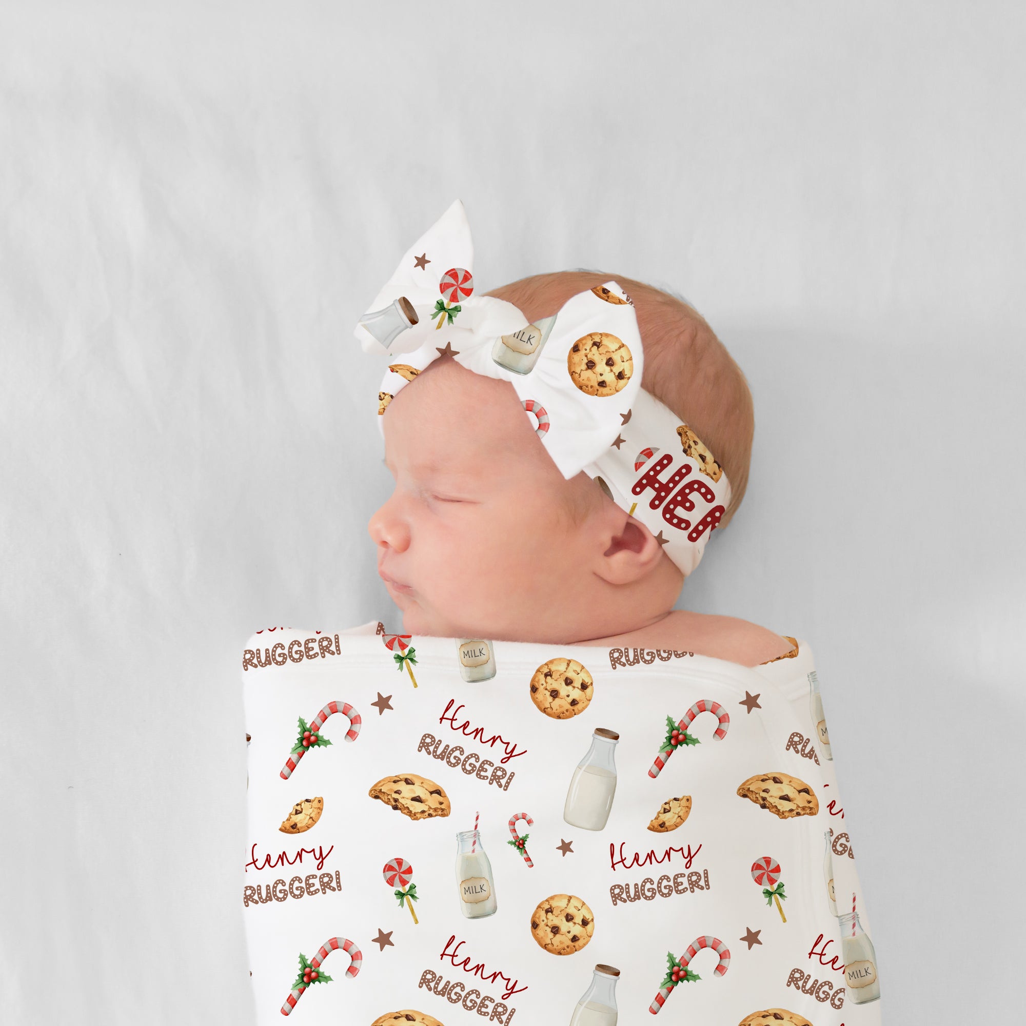 Personalized Bow Headband in Sweet Cookie