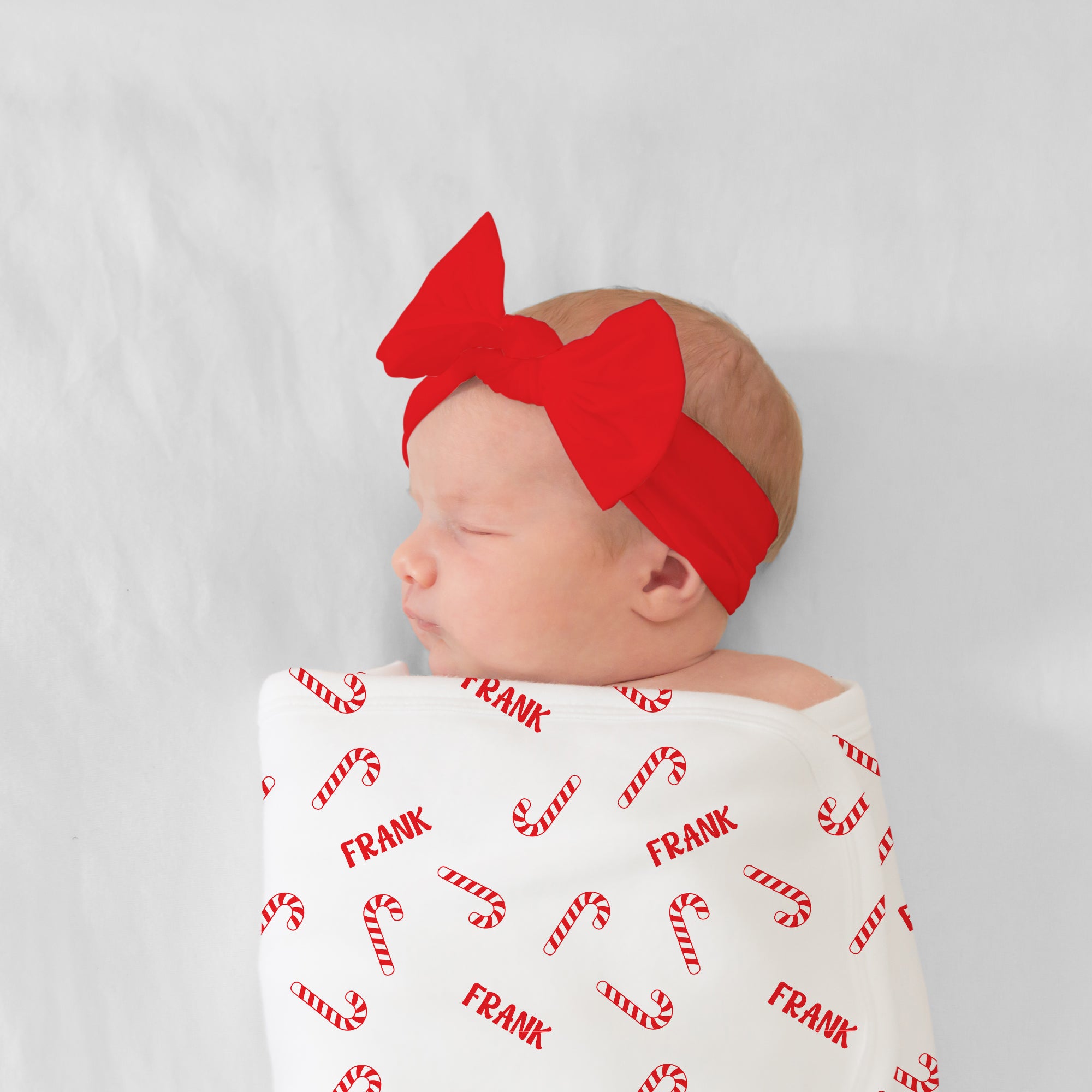Personalized Bow Headband in Candy Red