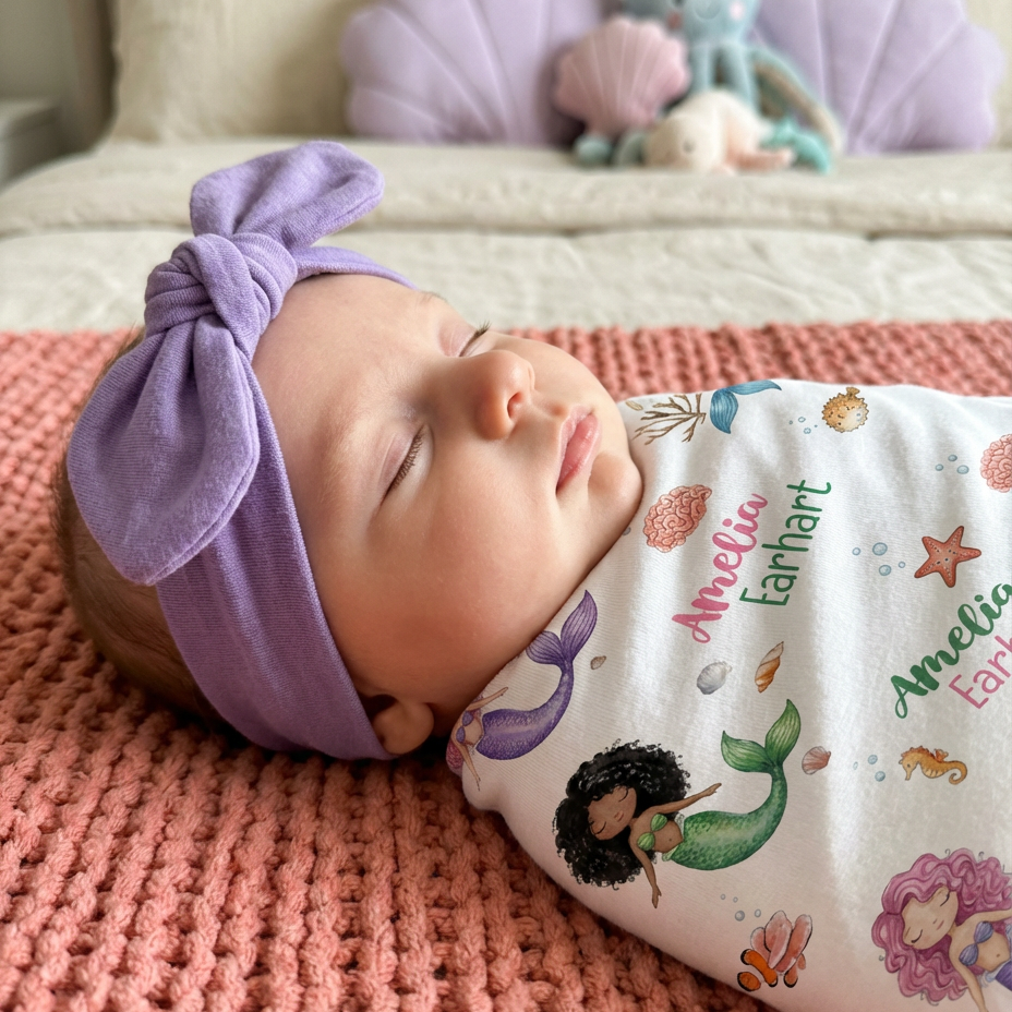 Personalized Knotted Headband in Lilac
