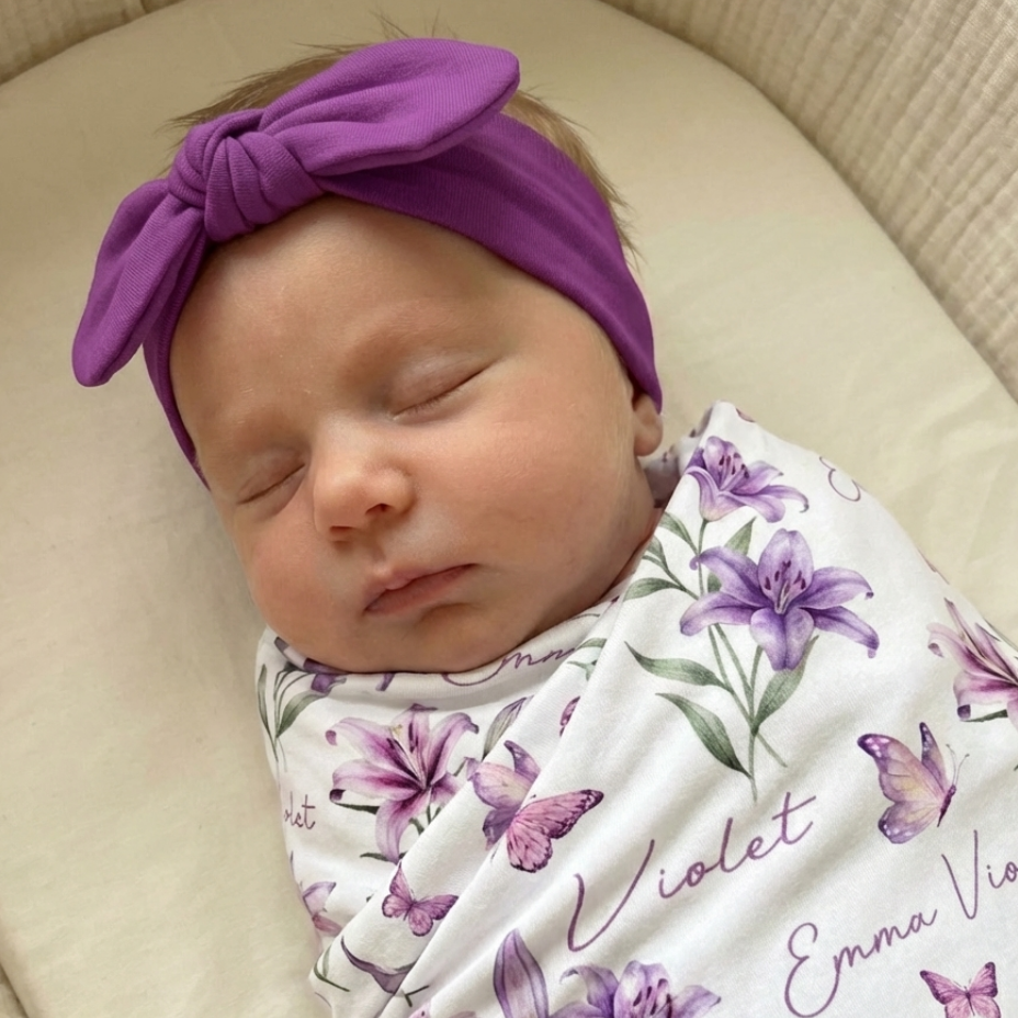 Personalized Knotted Headband in Violet