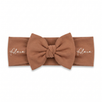 Personalized Bow Headband in Tan