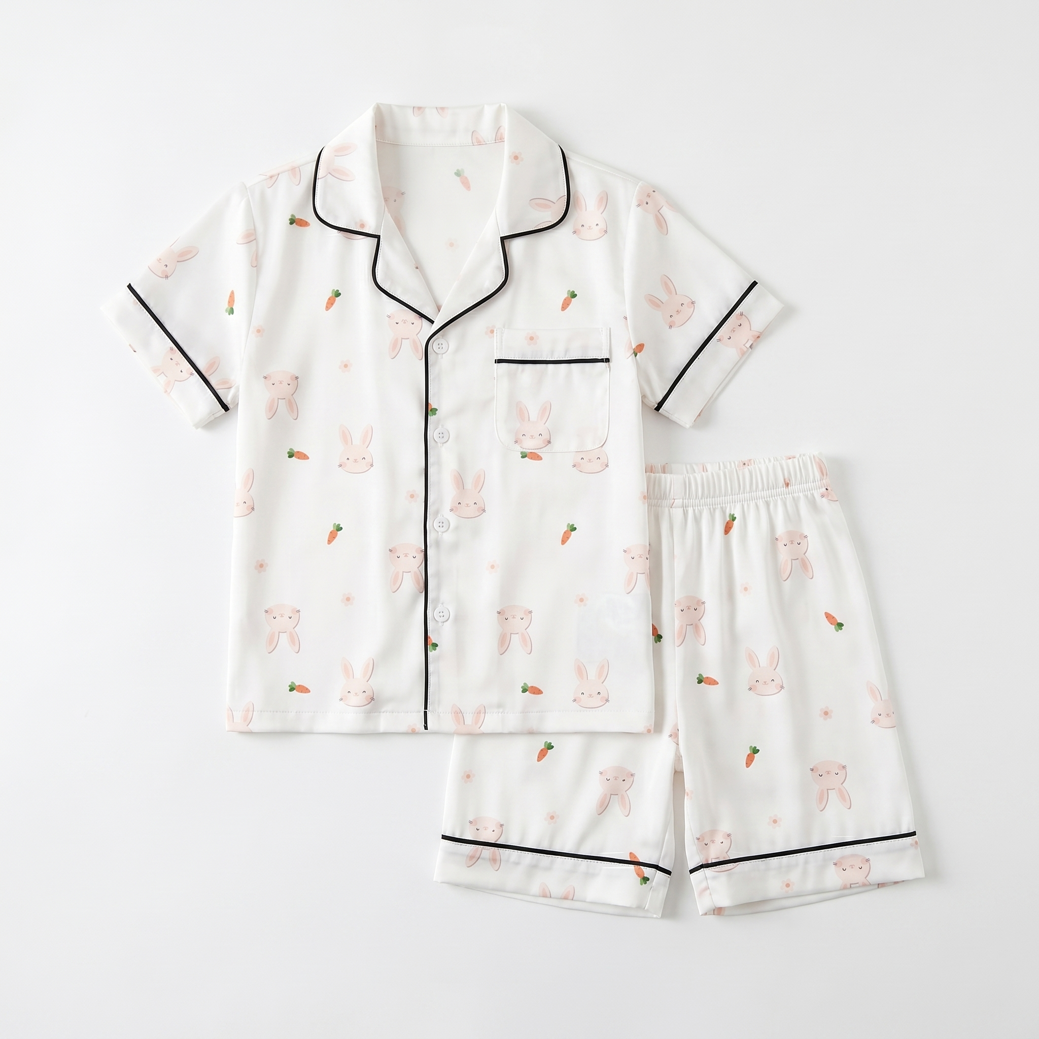 Short-sleeved Kid's Pajama Set in Tiny