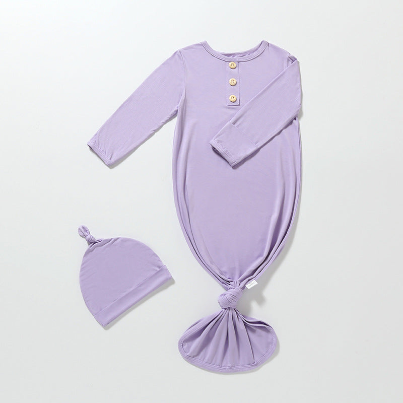 Knotted Gown with Hat in Lavender
