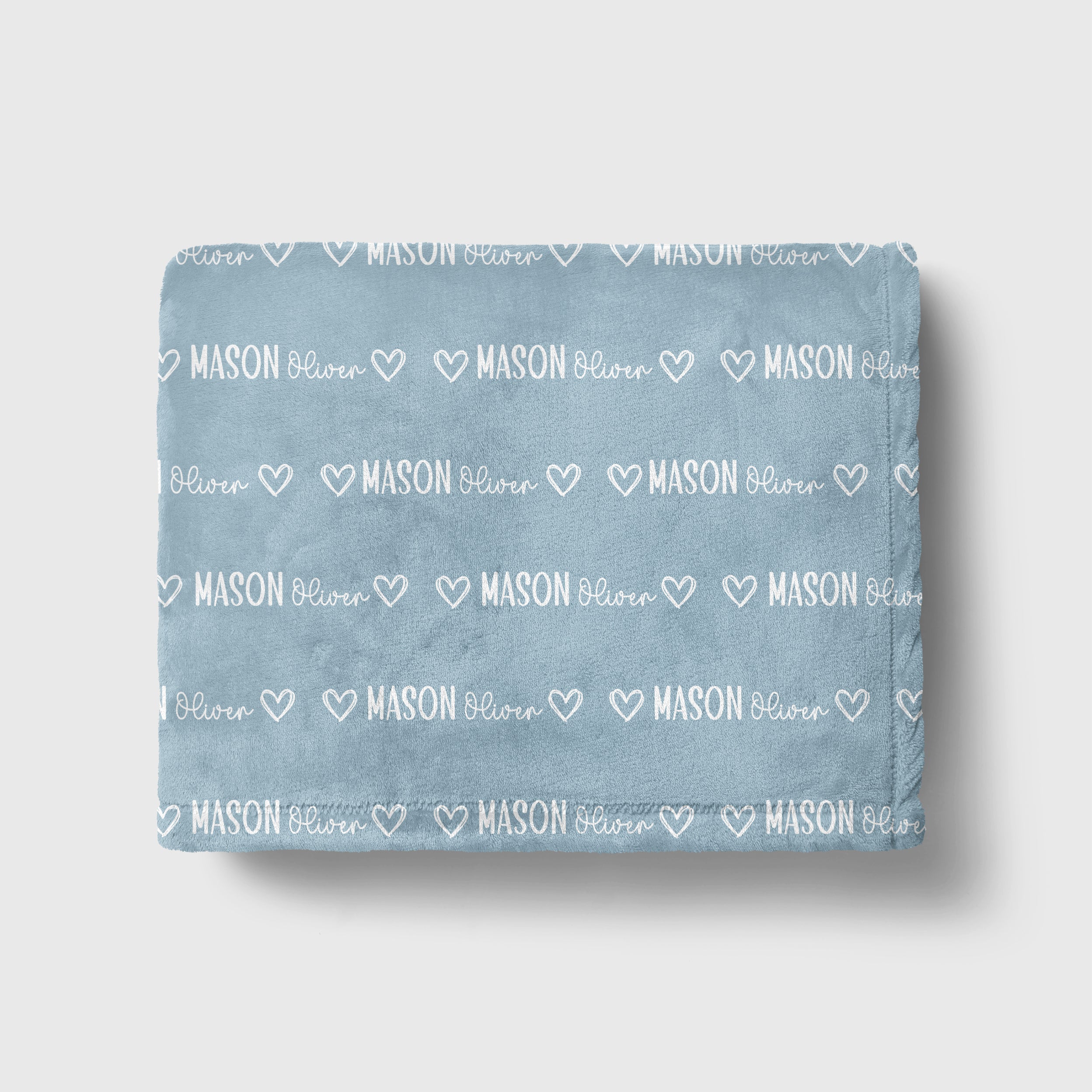 Personalized Blanket Mono Name in Light Dutty Blue