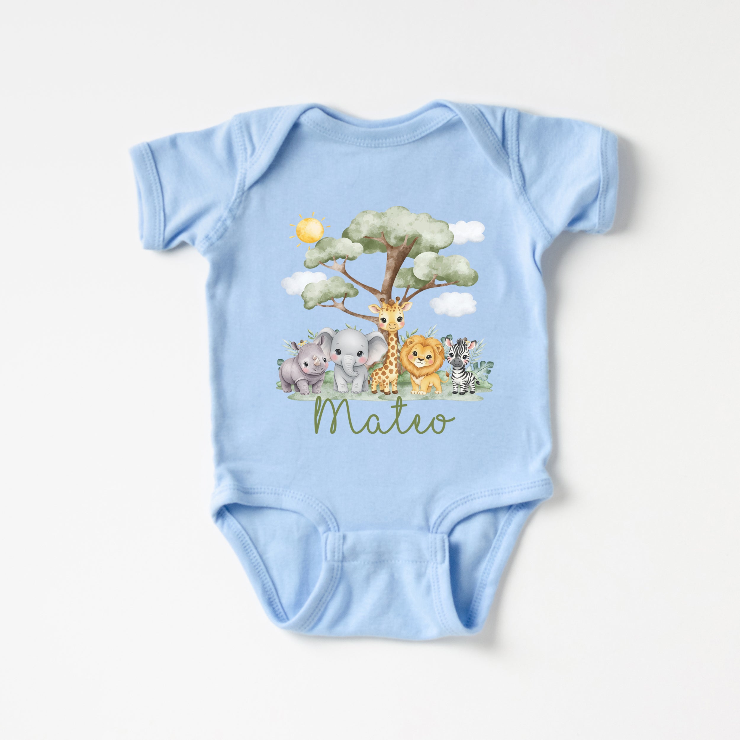 Personalized Graphic Bodysuit in Safari Animal