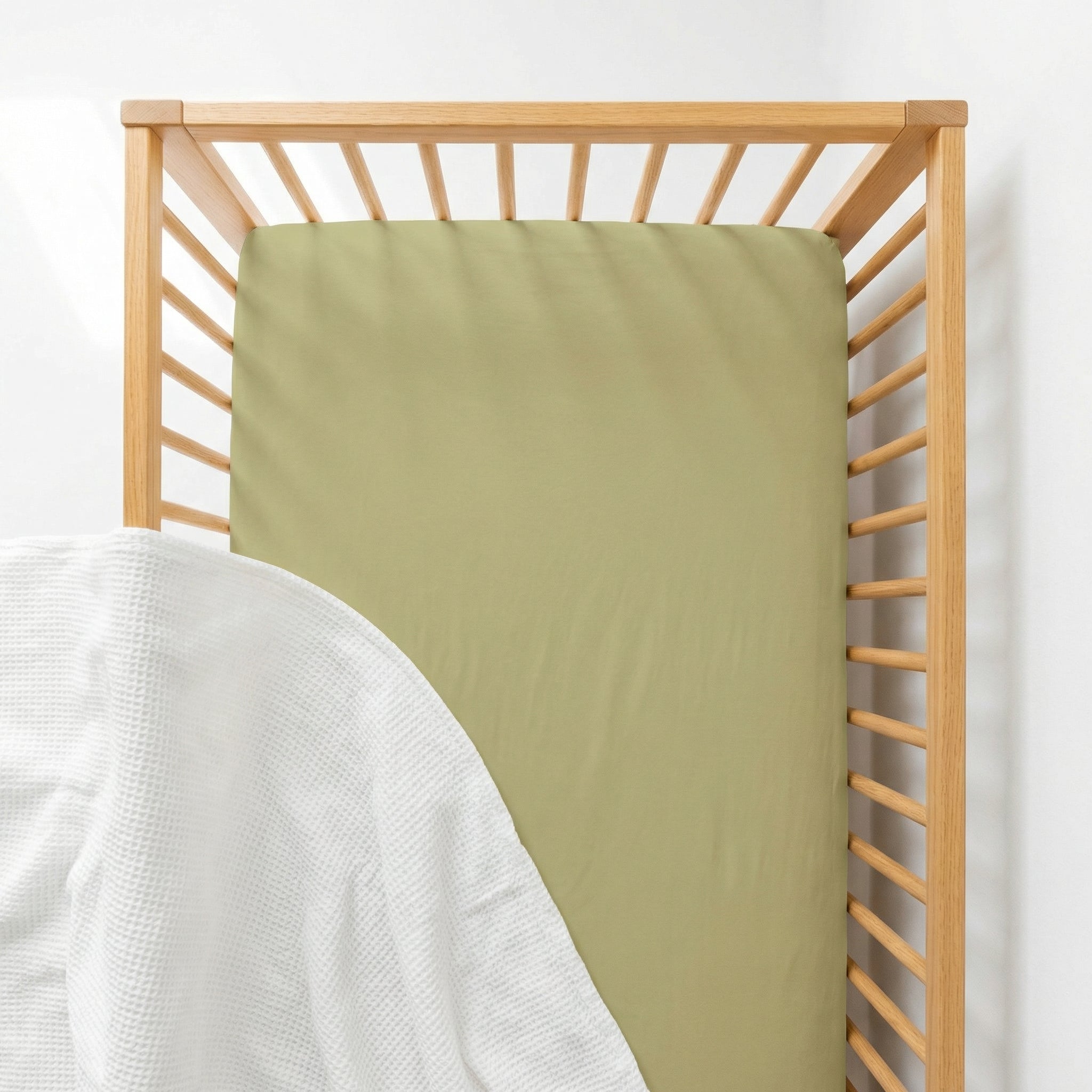 Crib Sheet in Light Olive