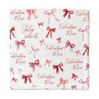 Personalized Mini Lovey in White Coquette Bow