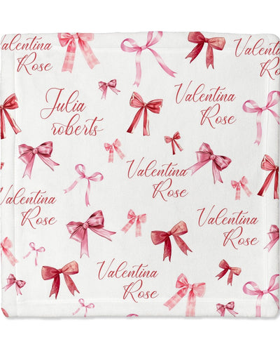 Personalized Mini Lovey in White Coquette Bow