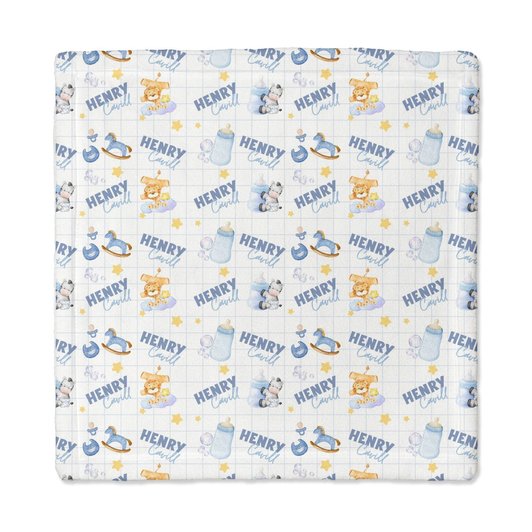 Blue Milk Drunk Personalized Lovey Blanket