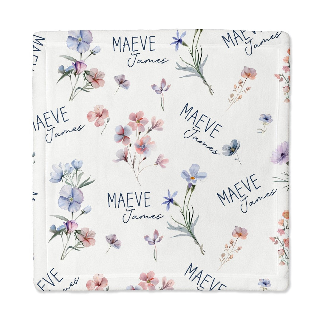 Personalized Lovey Blanket in Pretty Wildflower