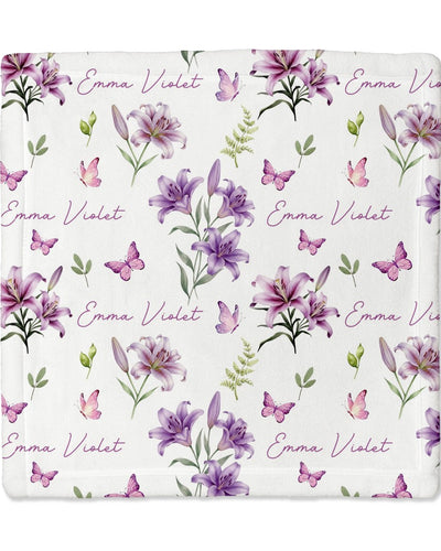 Personalized Mini Lovey in Purple Lilys