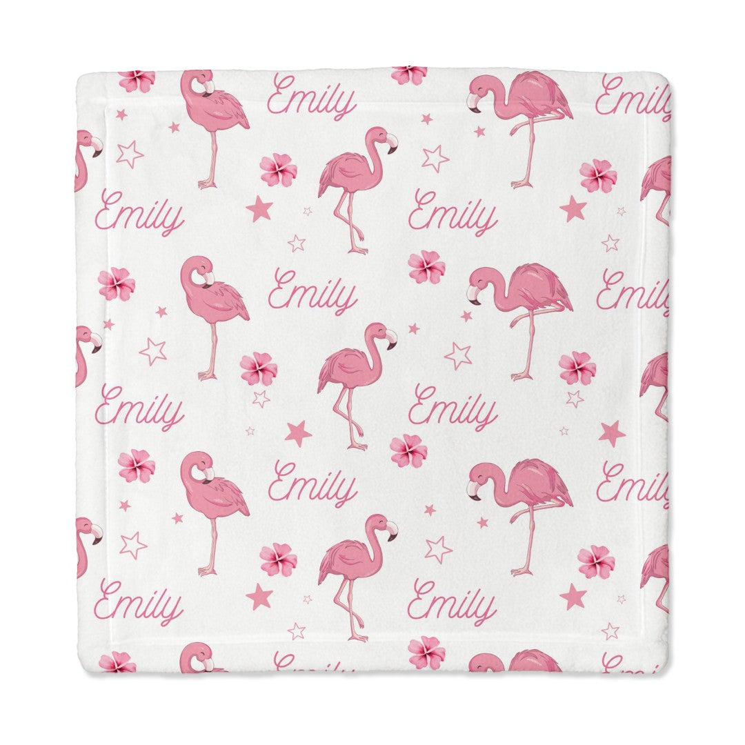 Personalized Lovey Blanket in Flamingo
