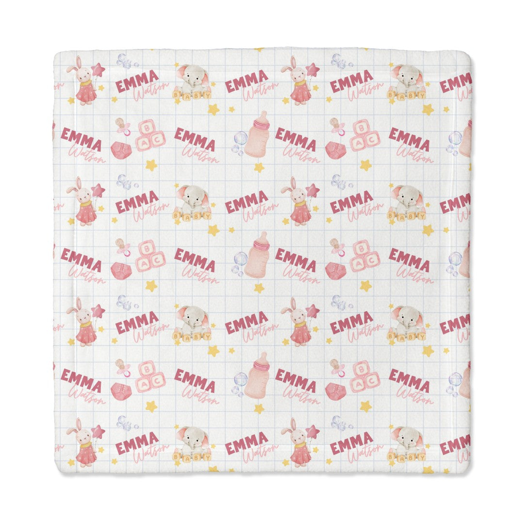 Pink Milk Drunk Personalized Lovey Blanket
