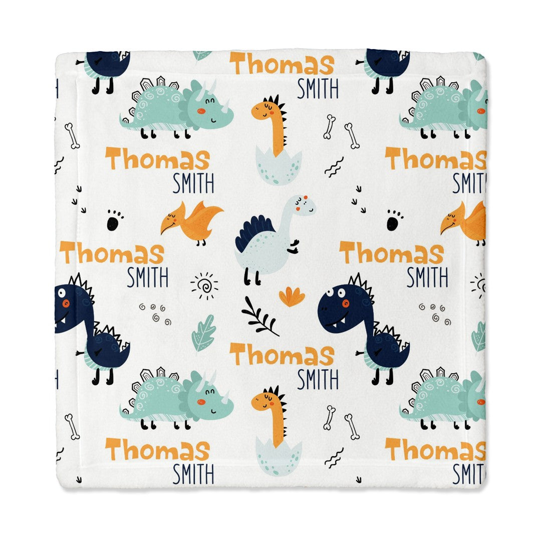 Personalized Lovey Blanket in Cute Dinosaur