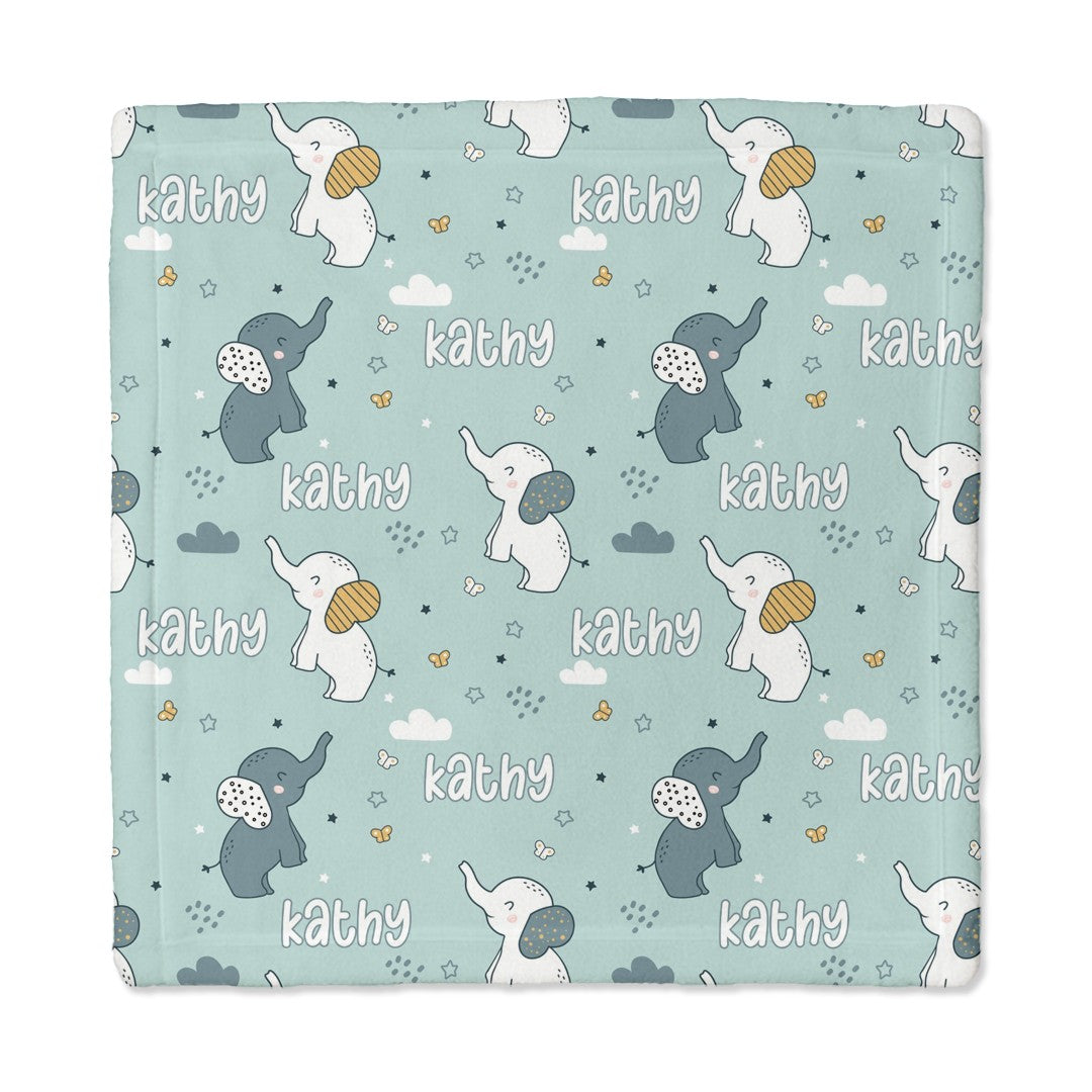 Personalized Lovey Blanket in Elephant