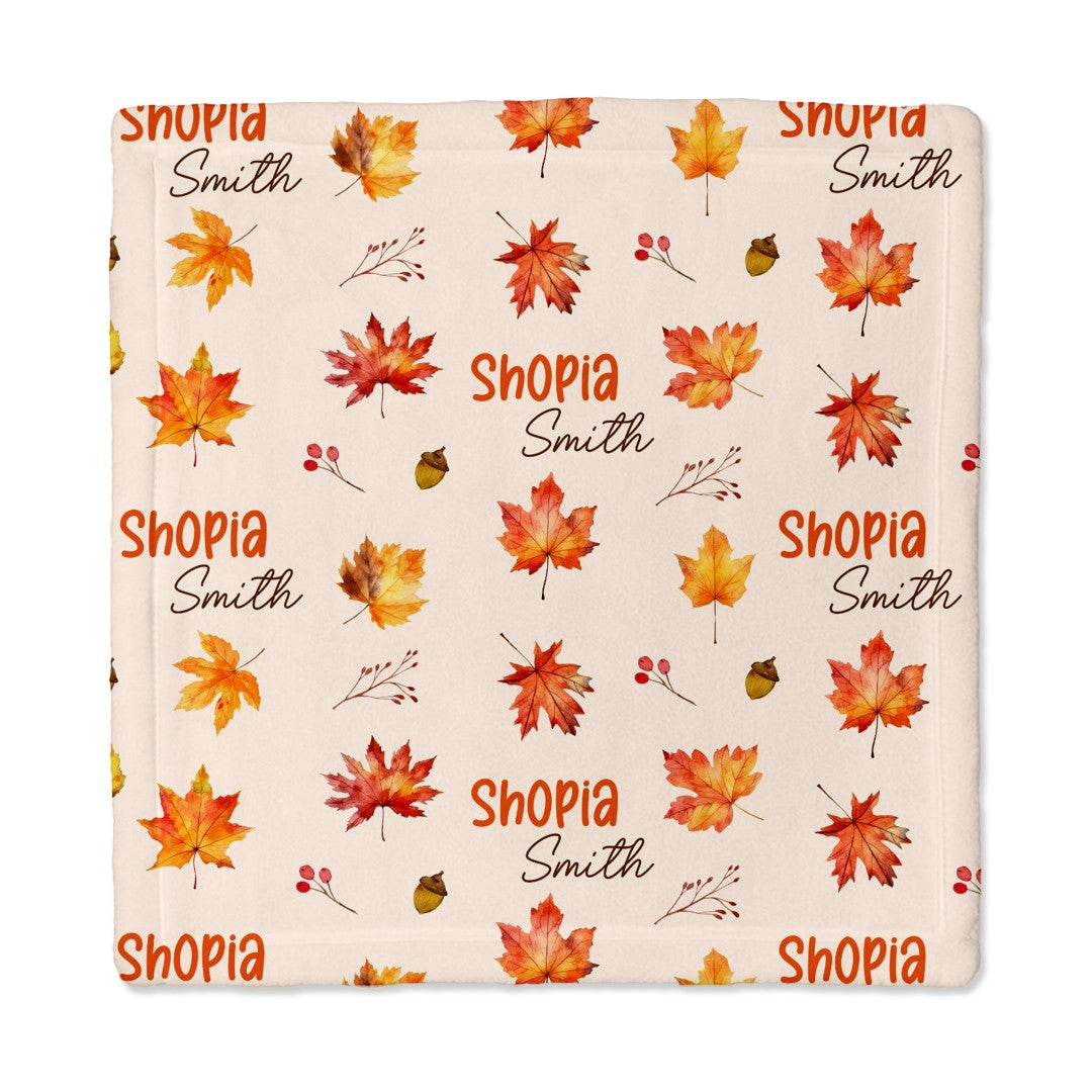 Autumn Leaves Personalized Lovey Blanket