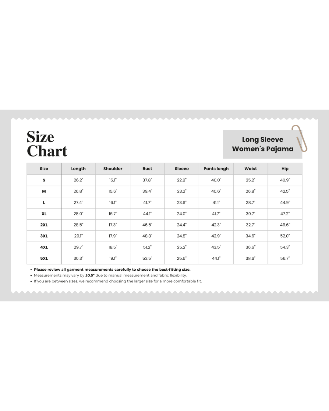Size Chart