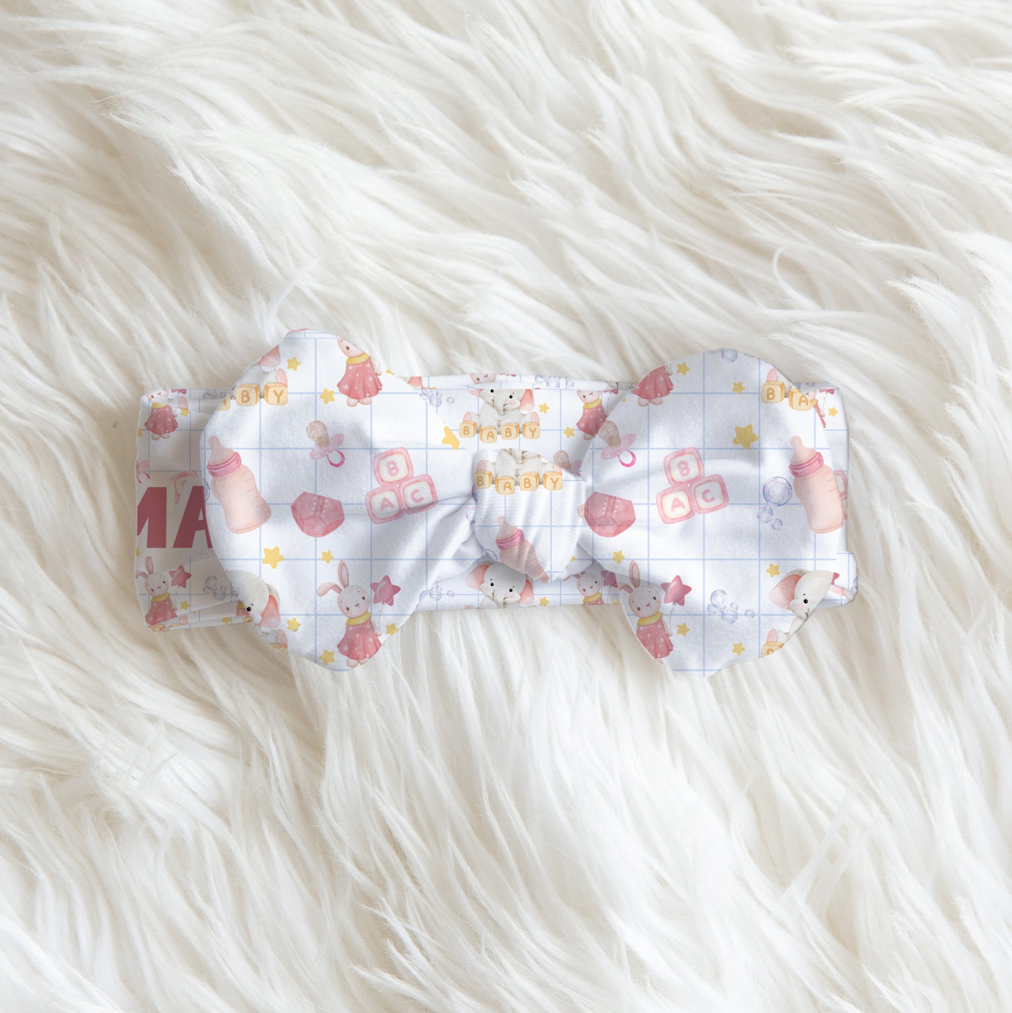 Pink Milk Drunk Personalized Bow Headband